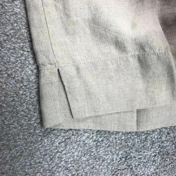 J Jill Linen Pants Elastic Waist Cropped Beige Color Pockets Natural Sz M - Picture 5 of 9